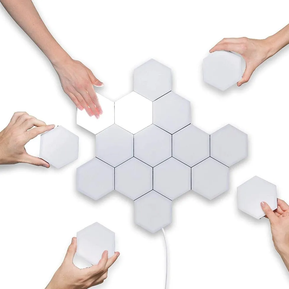 Color Quantum lamp led Hexagonal lamps modular touch sensitive lighting night light magnetic hexagons creative decoration wall lampara