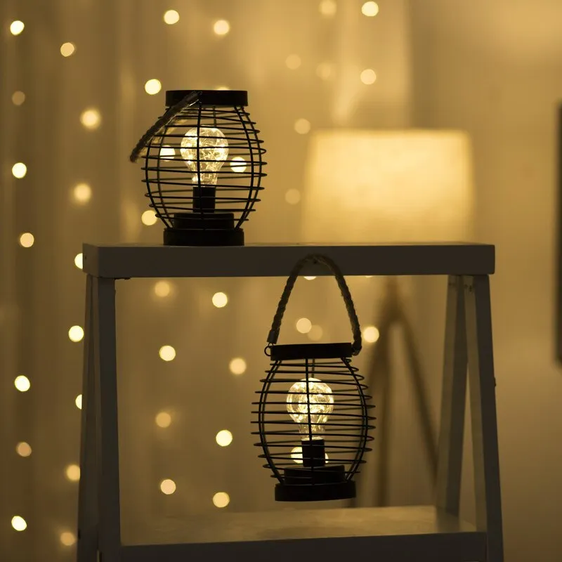 Creative Iron night light LED Lantern Lamp