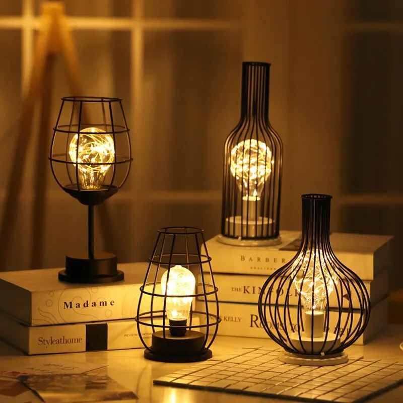 Creative Iron night light LED Lantern Lamp