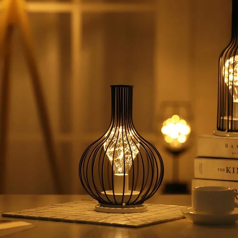 Creative Iron night light LED Lantern Lamp