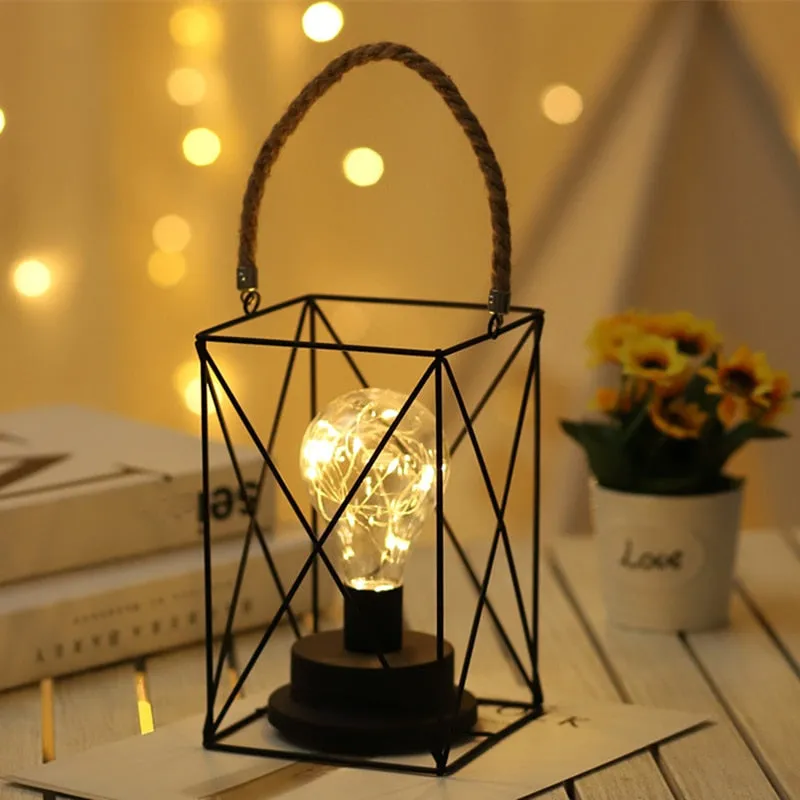 Creative Iron night light LED Lantern Lamp