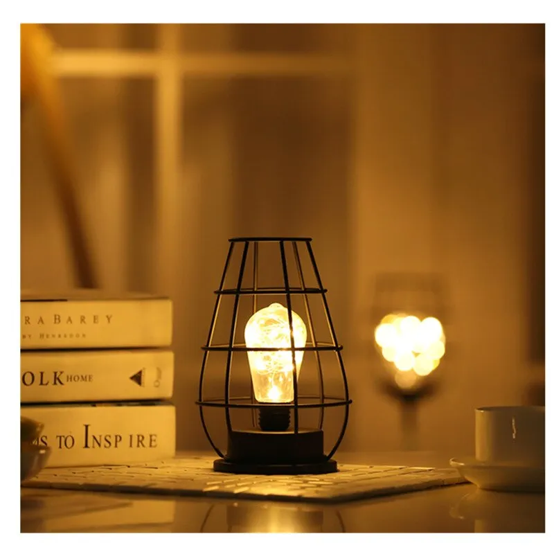 Creative Iron night light LED Lantern Lamp