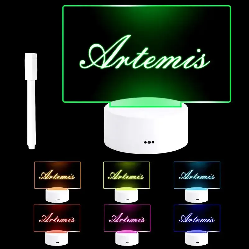 Creative LED Message Board Night Light USB Powered Decorative Lamp with Pen