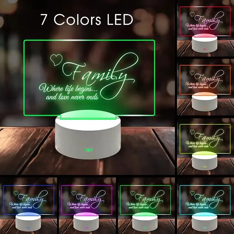 Creative LED Message Board Night Light USB Powered Decorative Lamp with Pen