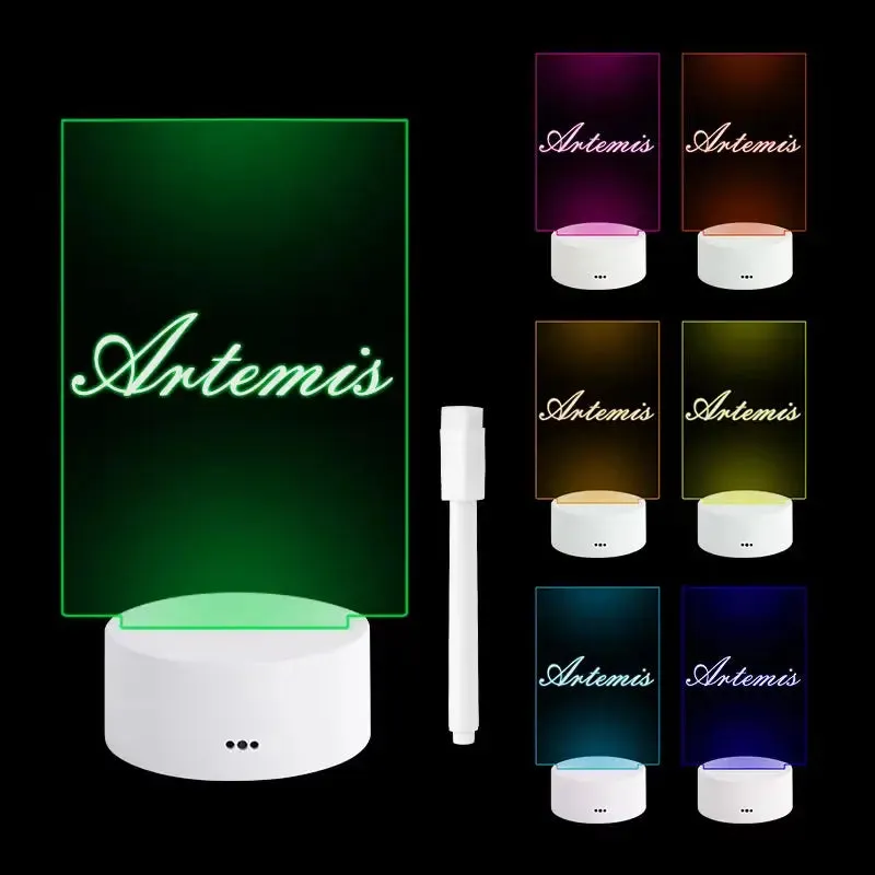 Creative LED Message Board Night Light USB Powered Decorative Lamp with Pen