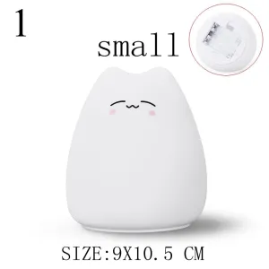 Cute Cat Silicone LED Night Light Sensor Lamp