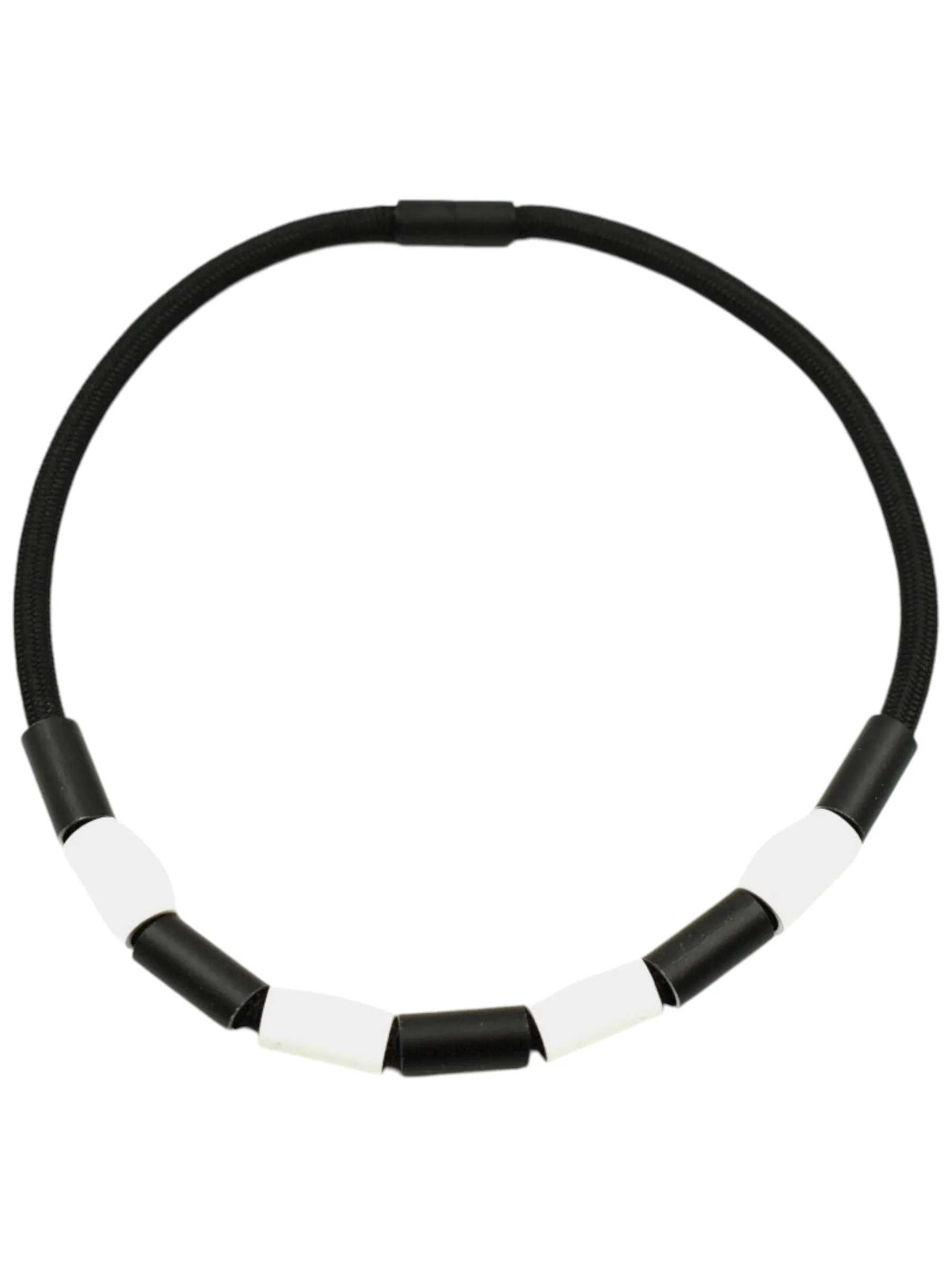 Cylinder Necklace in Black and White