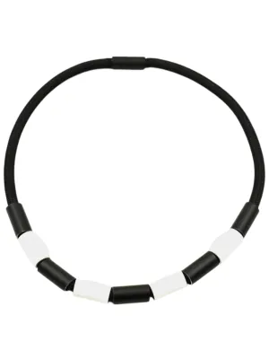 Cylinder Necklace in Black and White