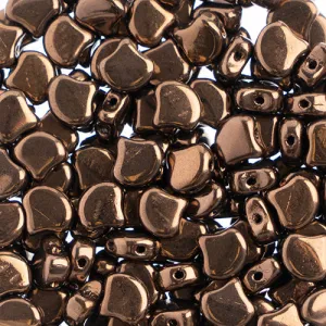 Czech Ginkgo Leaf Bead 7.5mm Jet/Dark Bronze