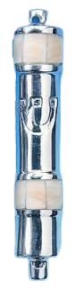 (D) Judaica Silver Metal Mezuzah with Hand Inlaid White Mother of Pearl 4 inch