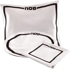(D) Judaica White Seder Set Classic Design with Towel 3 Pc Table Decor (Black)