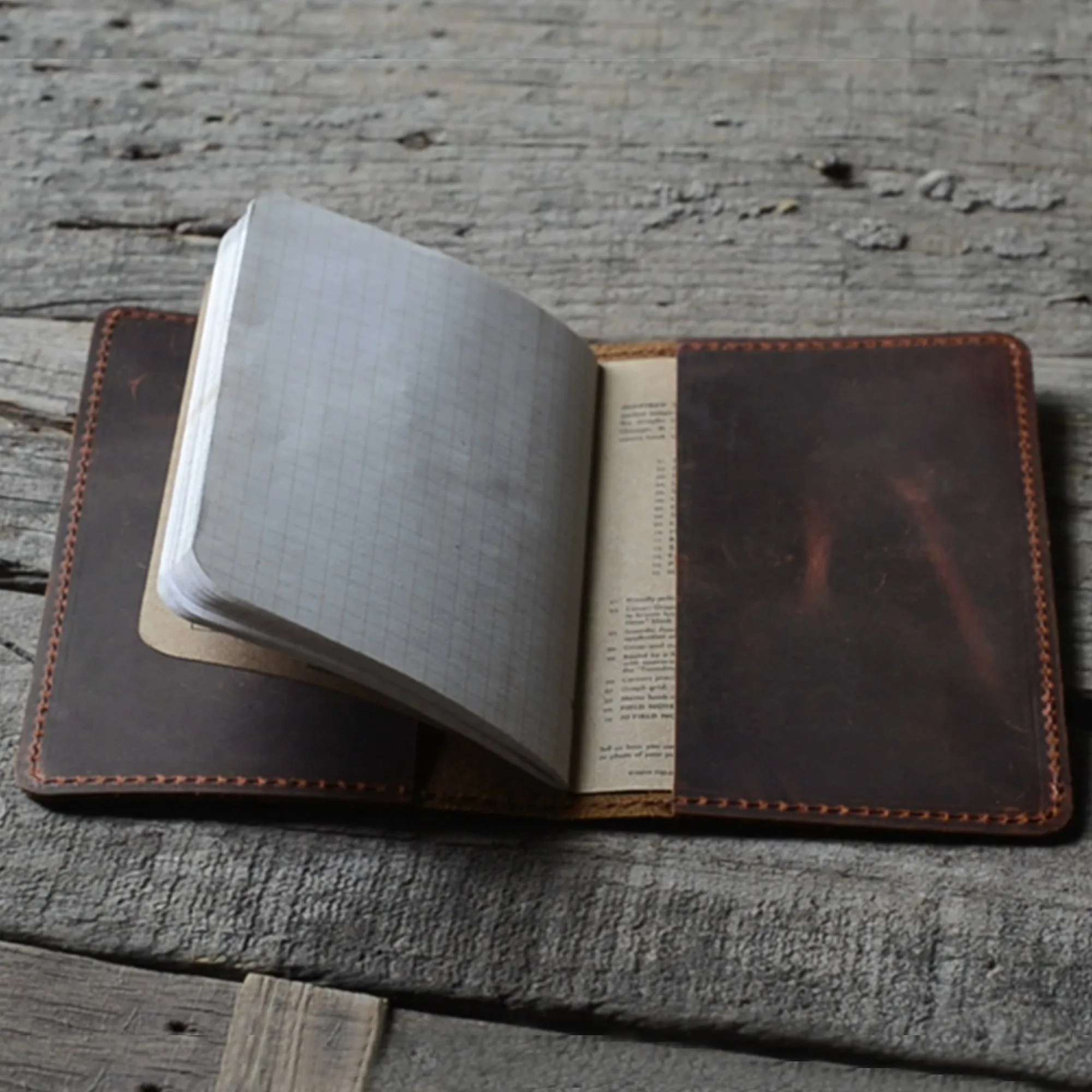 Distressed Genuine Leather Travel Journal Field Notes Cover Notebooks for 3.5 x 5.5 Notebook Moleskine Cahie Vintage Refillable Notepad