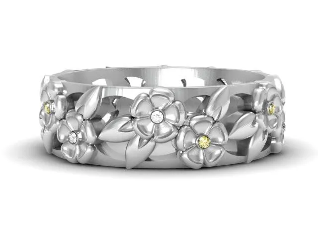 Double Blossom Diamond Band