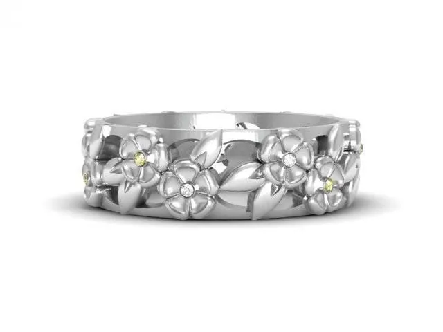 Double Blossom Diamond Band
