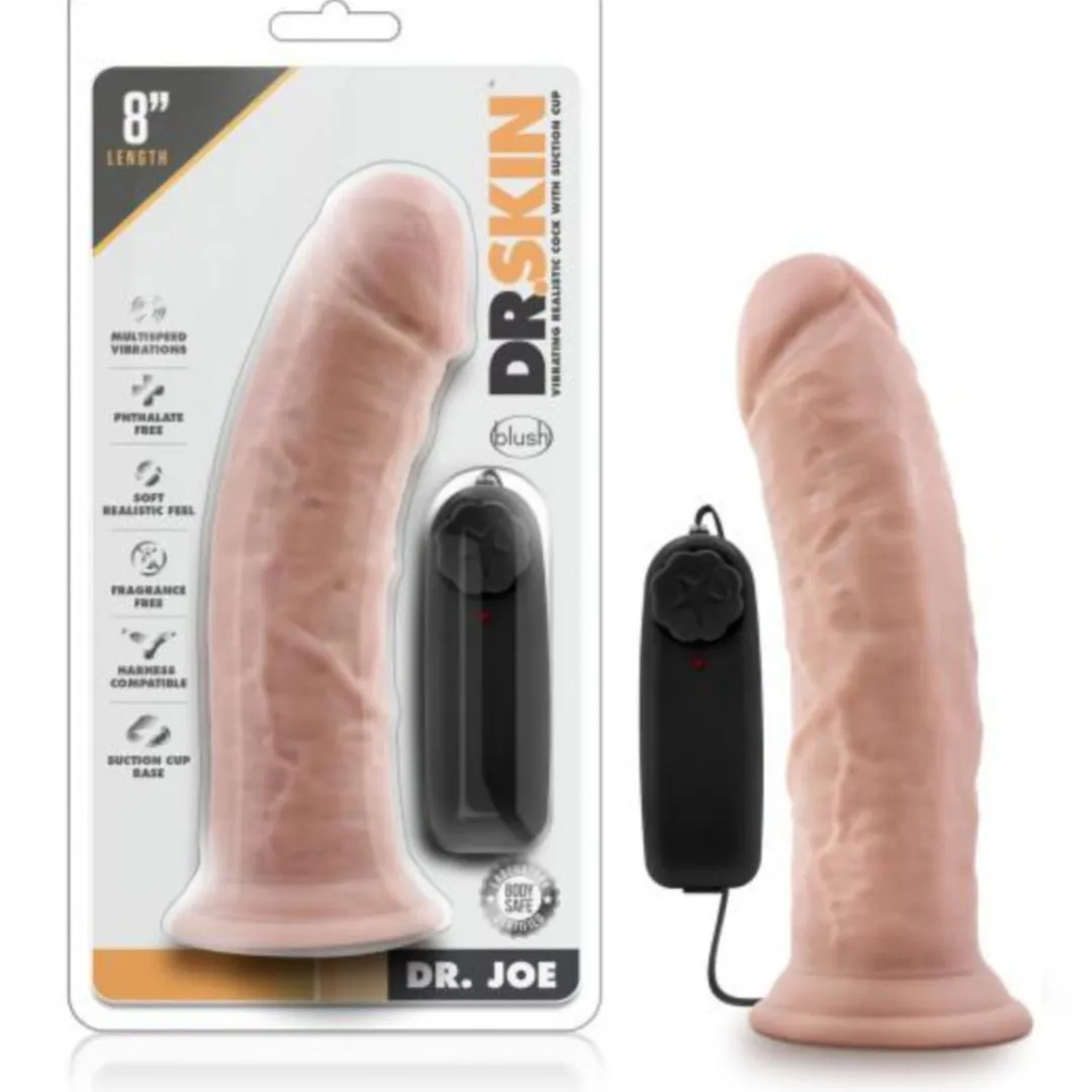 Dr. Joe 8 Inch Realistic Vibrating Dildo - Vanilla