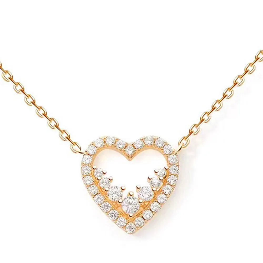 Elegant Diamond Heart Pendant Necklace
