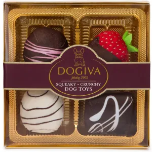 FabDog Dogiva Chocolates Box - Squeaky Crunchy Dog Toys