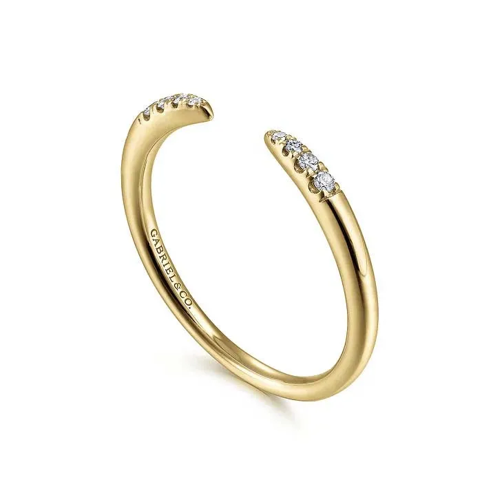 Gabriel & Co. Open Diamond Tipped Stackable Ring in 14K Yellow Gold