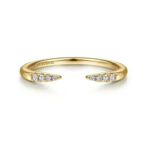 Gabriel & Co. Open Diamond Tipped Stackable Ring in 14K Yellow Gold