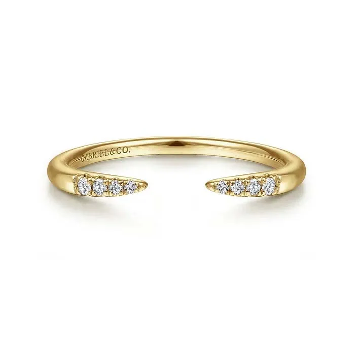 Gabriel & Co. Open Diamond Tipped Stackable Ring in 14K Yellow Gold