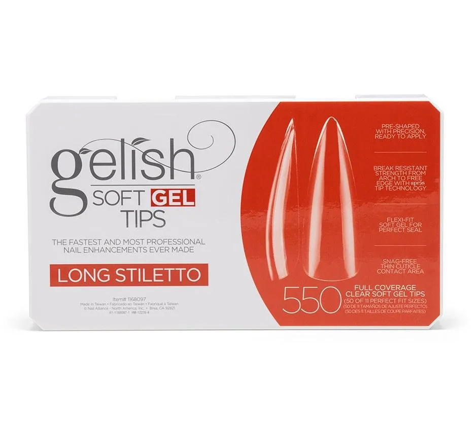 Gelish Soft Gel Tips Long Stiletto – Box of 550