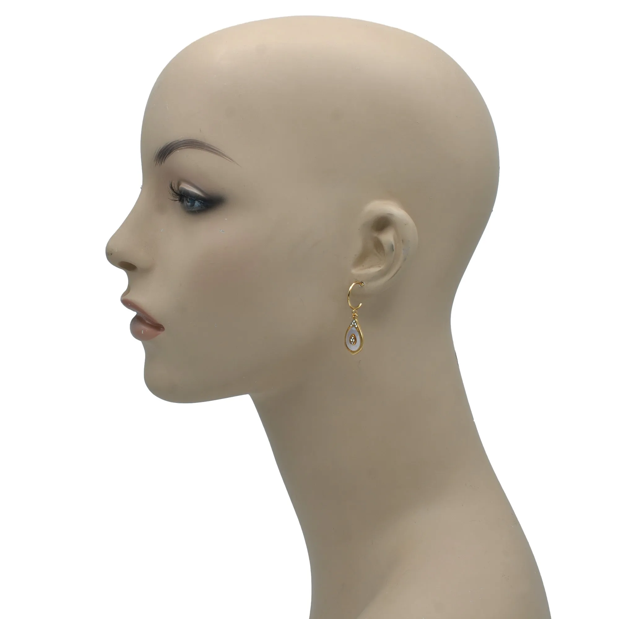 Gold Teardrop Mother of pear earrings #HNE90881GD(LG9)