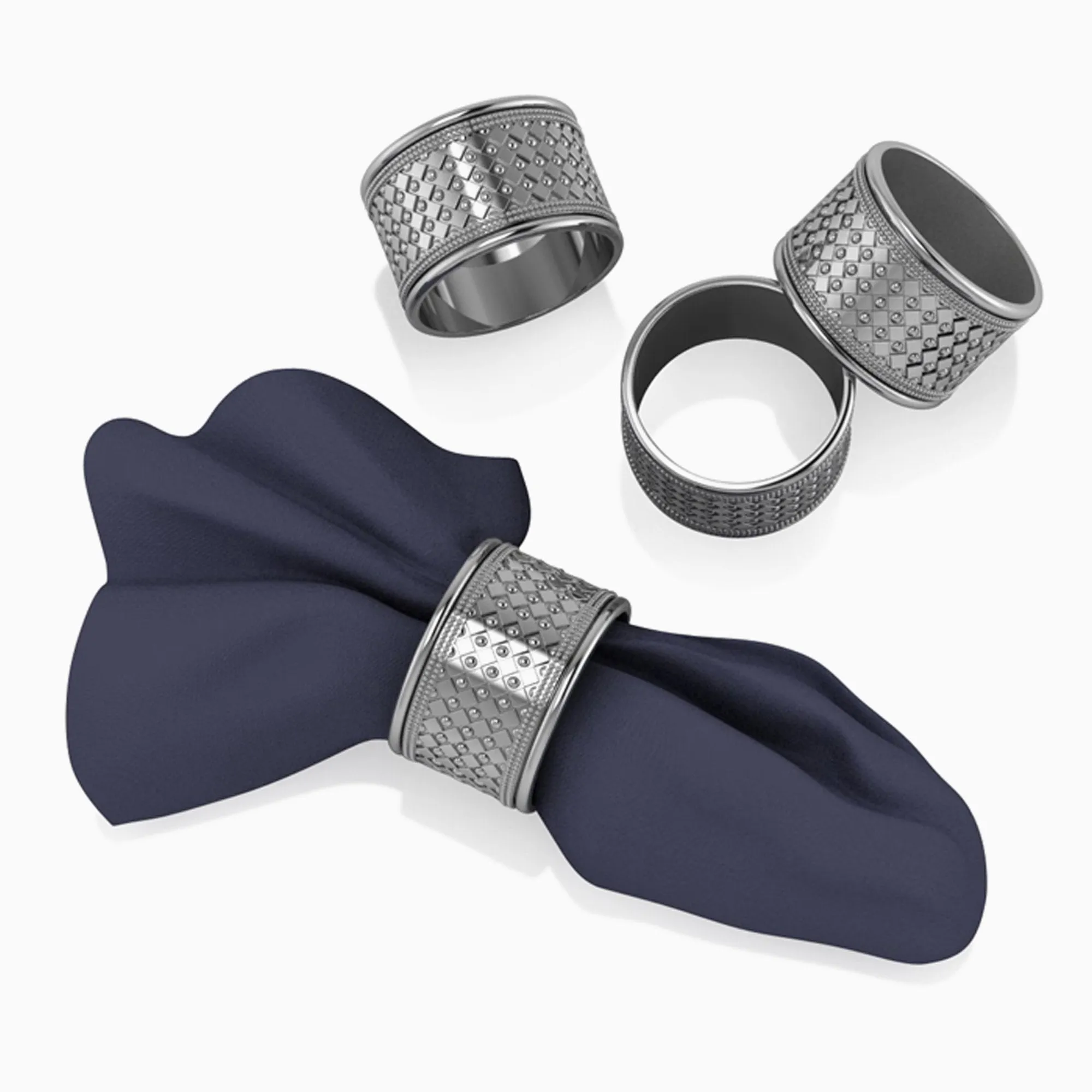 Gothic Silver-plate Napkin Rings by Krysaliis - Set of 4