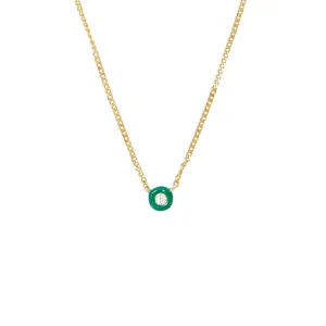 Green Enamel Diamond Necklace
