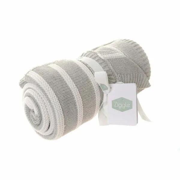 Grey and White Stripes Blanket