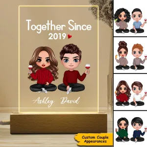I'm Yours No Returns Or Refunds Doll Couple Sitting Gift For Him Gift For Her Personalized Rectangle Acrylic Plaque LED Lamp Night Light