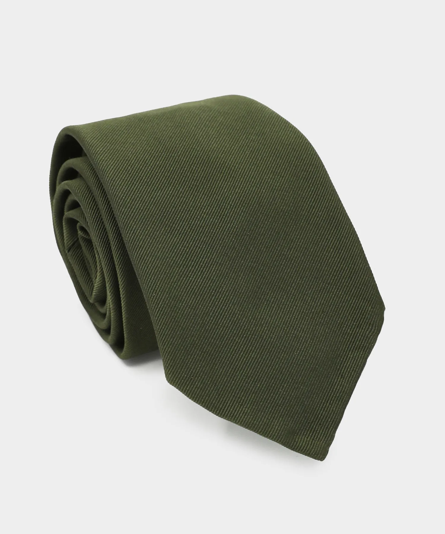 Italian Solid Tie in Olive