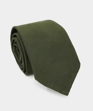 Italian Solid Tie in Olive