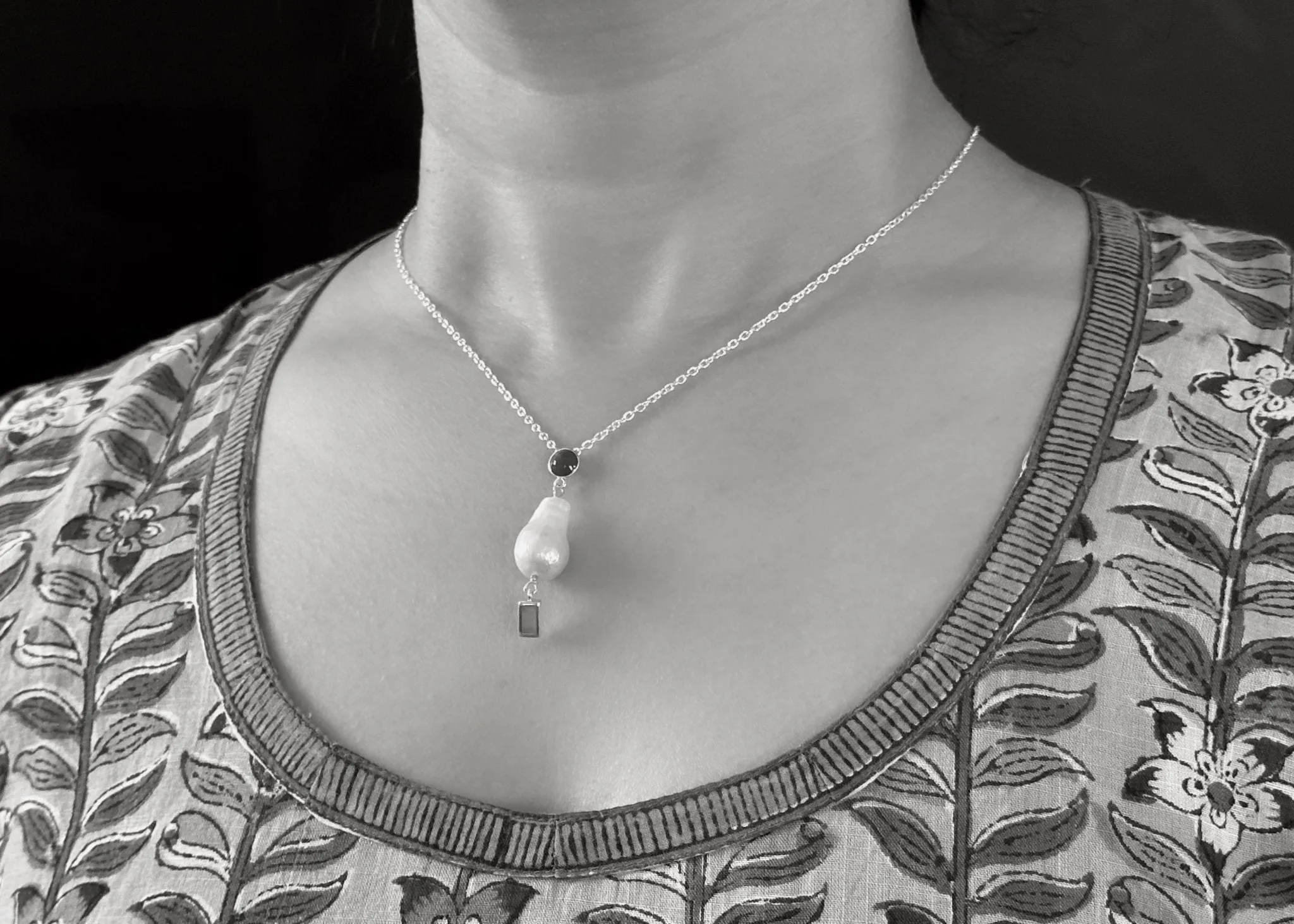 June (baroque pearl birthstone necklace)