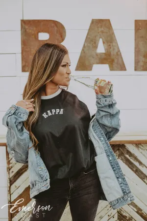 Kappa Black and White Retro PR Ringer T-shirt