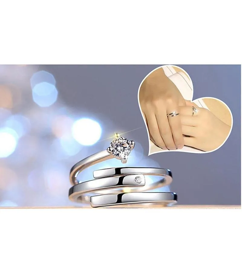 Karatcart Platinum Plated Adjustable Couple Ring