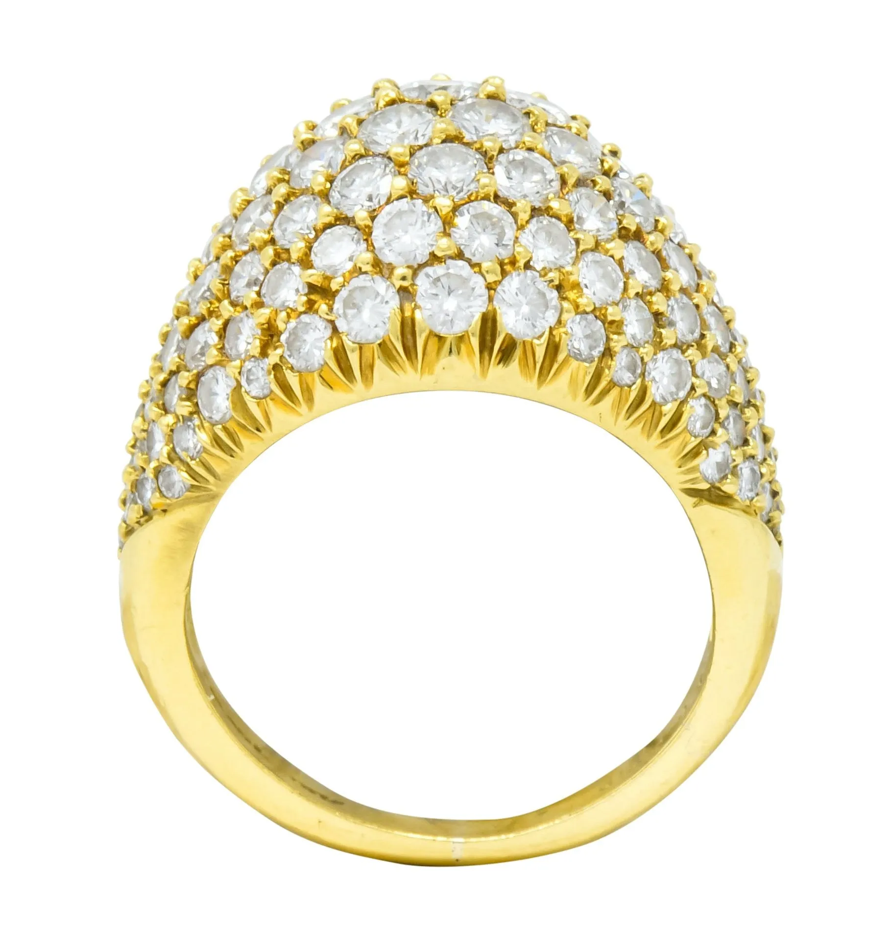 Kurt Wayne Vintage 4.87 CTW Diamond 18 Karat Gold Bombay Band Ring Circa 1970's