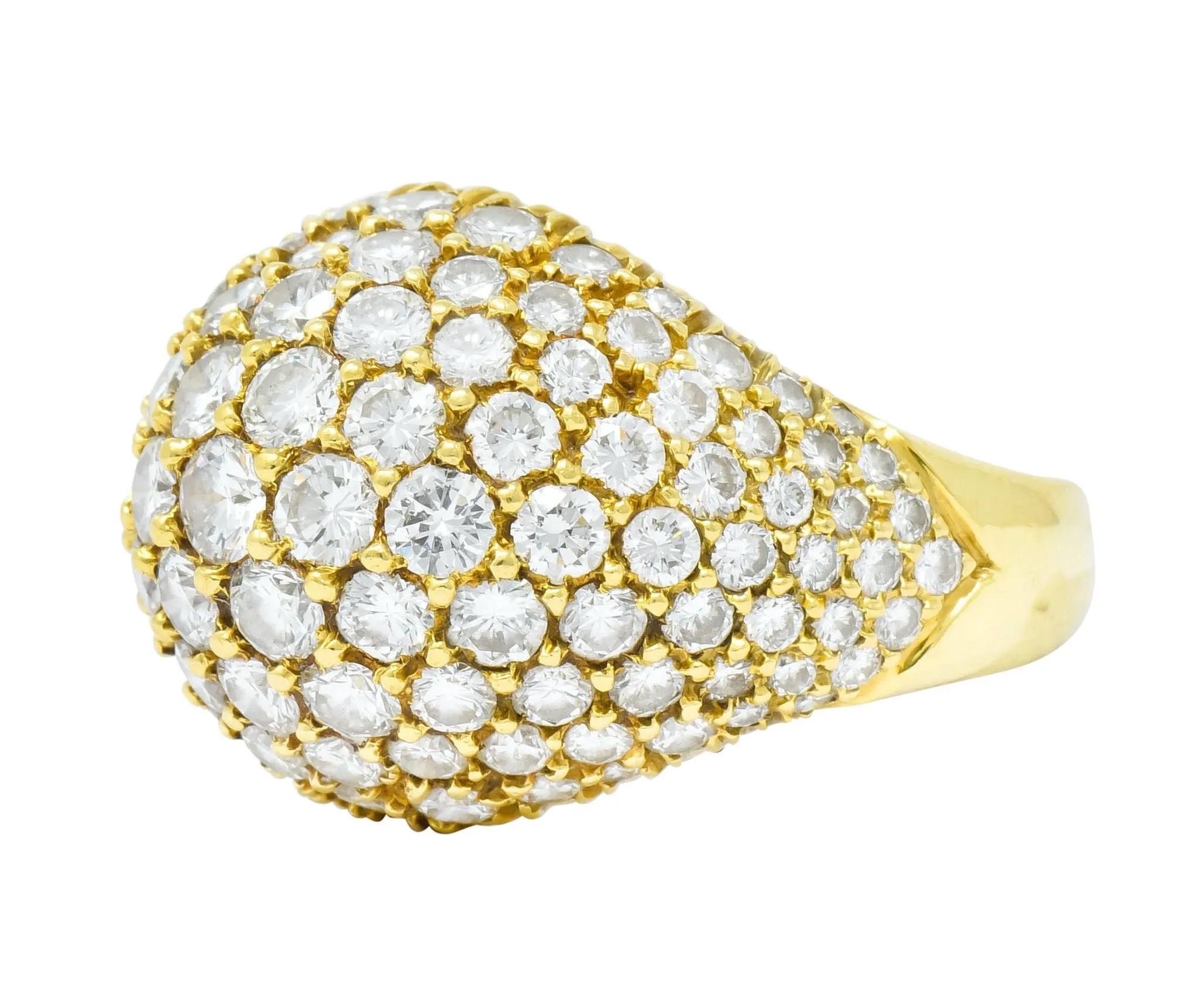 Kurt Wayne Vintage 4.87 CTW Diamond 18 Karat Gold Bombay Band Ring Circa 1970's