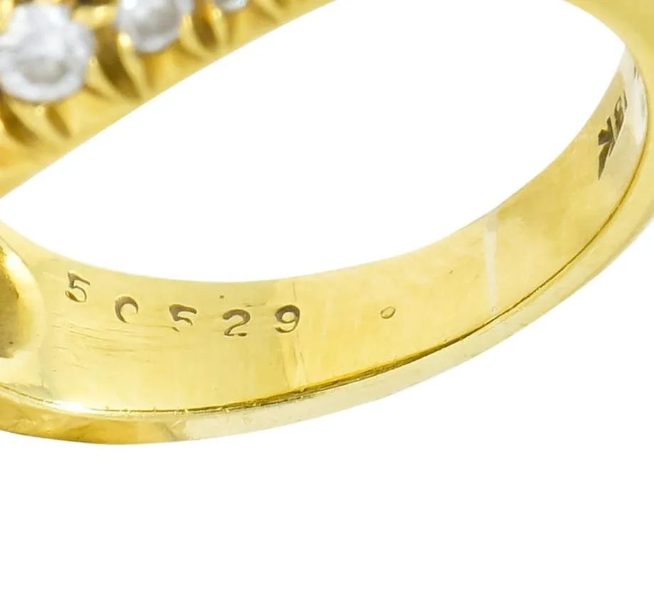Kurt Wayne Vintage 4.87 CTW Diamond 18 Karat Gold Bombay Band Ring Circa 1970's