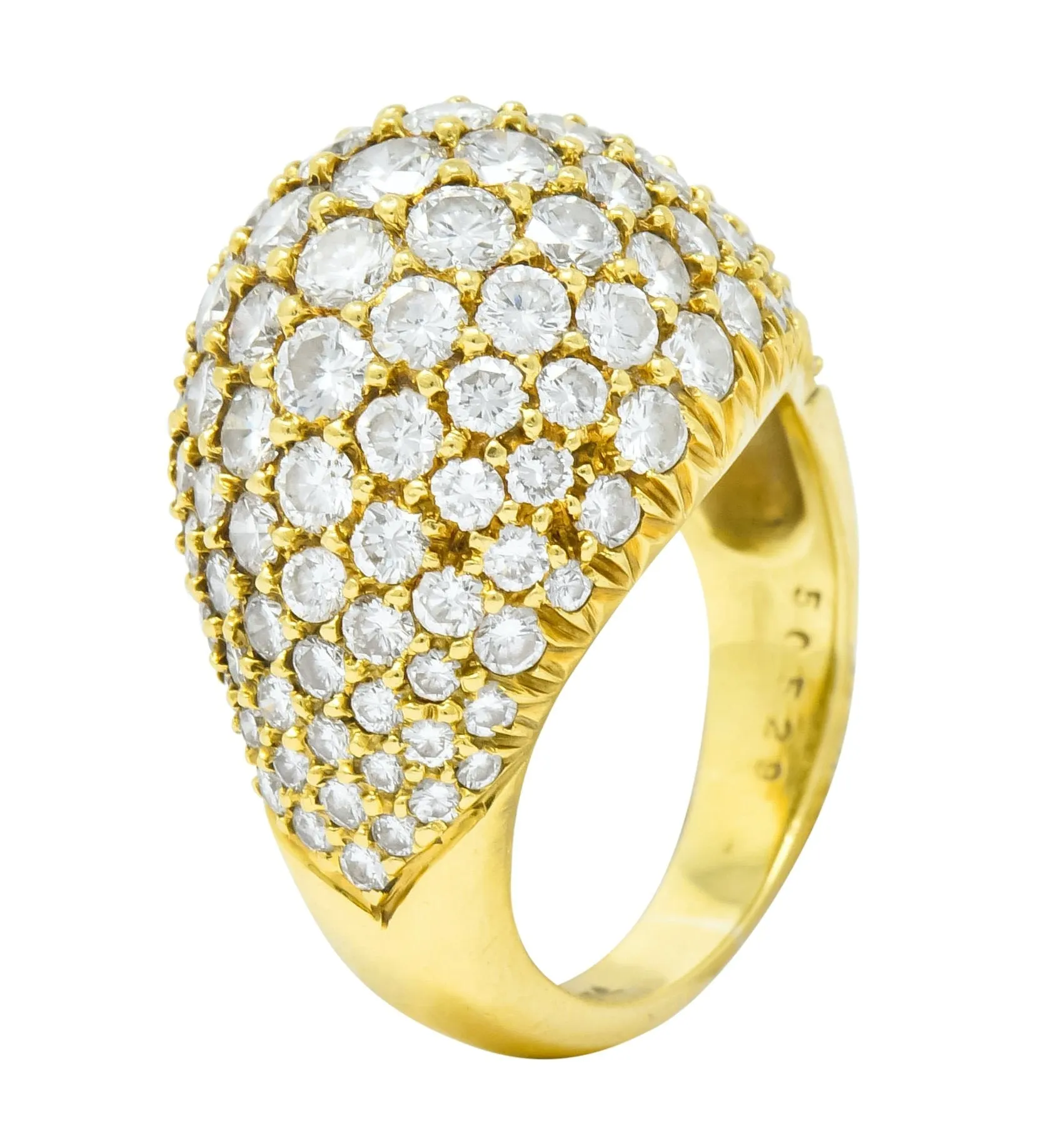 Kurt Wayne Vintage 4.87 CTW Diamond 18 Karat Gold Bombay Band Ring Circa 1970's