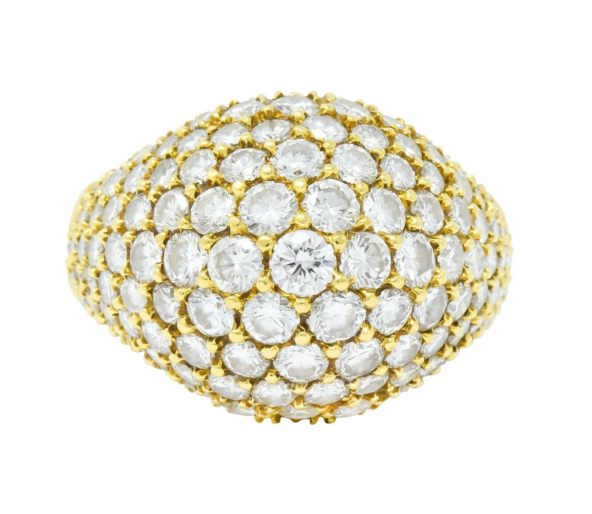 Kurt Wayne Vintage 4.87 CTW Diamond 18 Karat Gold Bombay Band Ring Circa 1970's