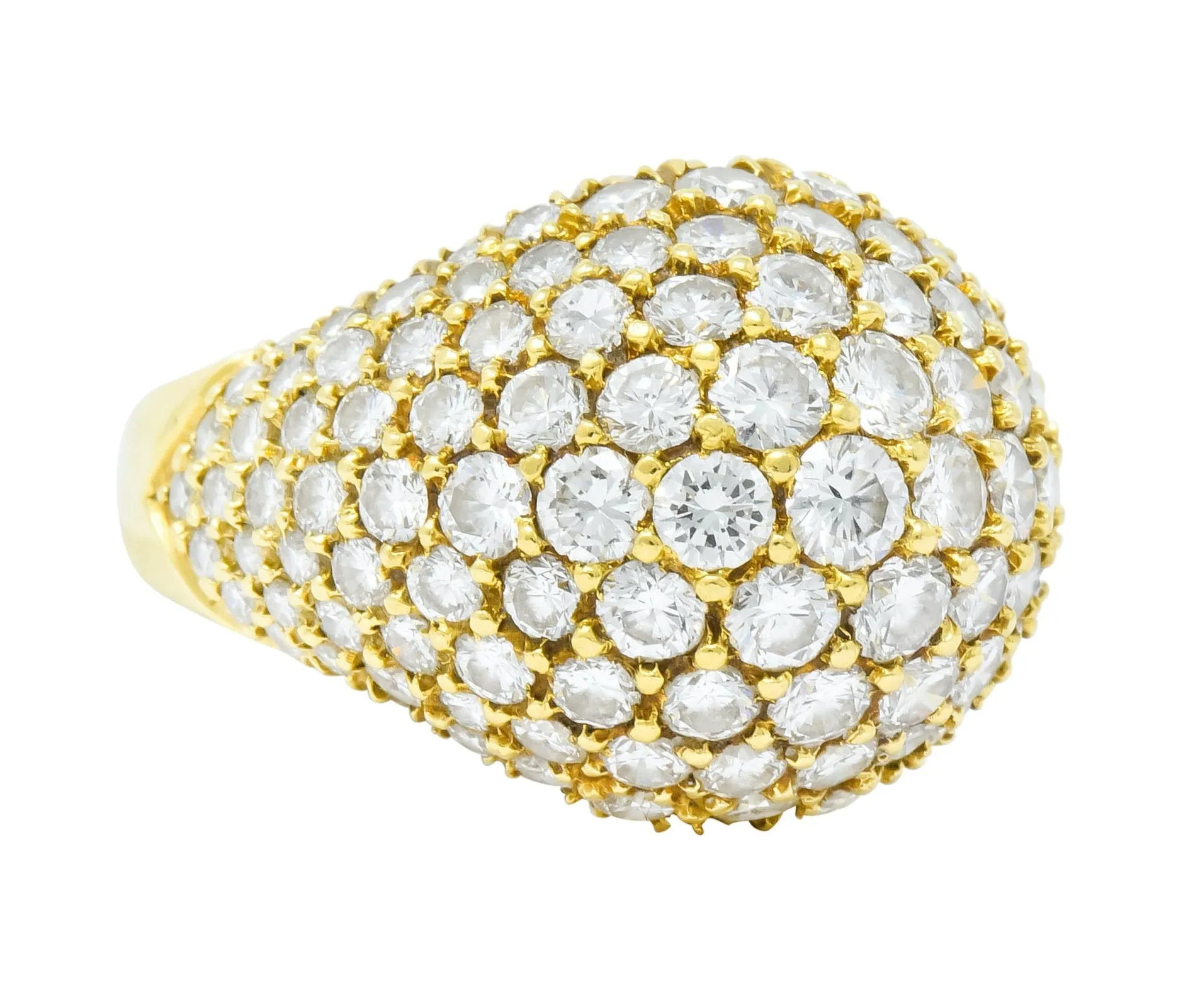 Kurt Wayne Vintage 4.87 CTW Diamond 18 Karat Gold Bombay Band Ring Circa 1970's