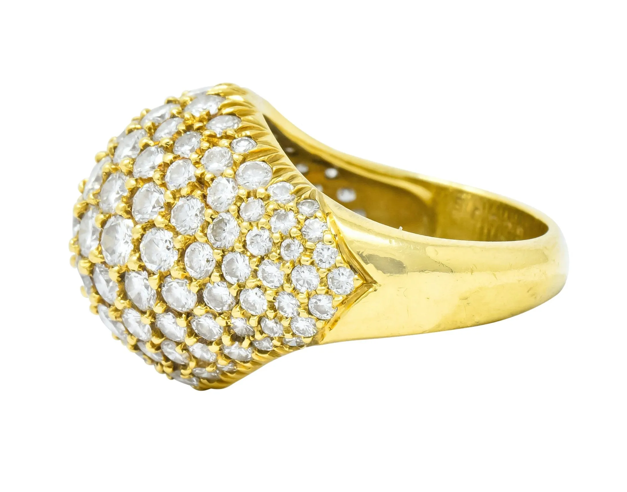 Kurt Wayne Vintage 4.87 CTW Diamond 18 Karat Gold Bombay Band Ring Circa 1970's