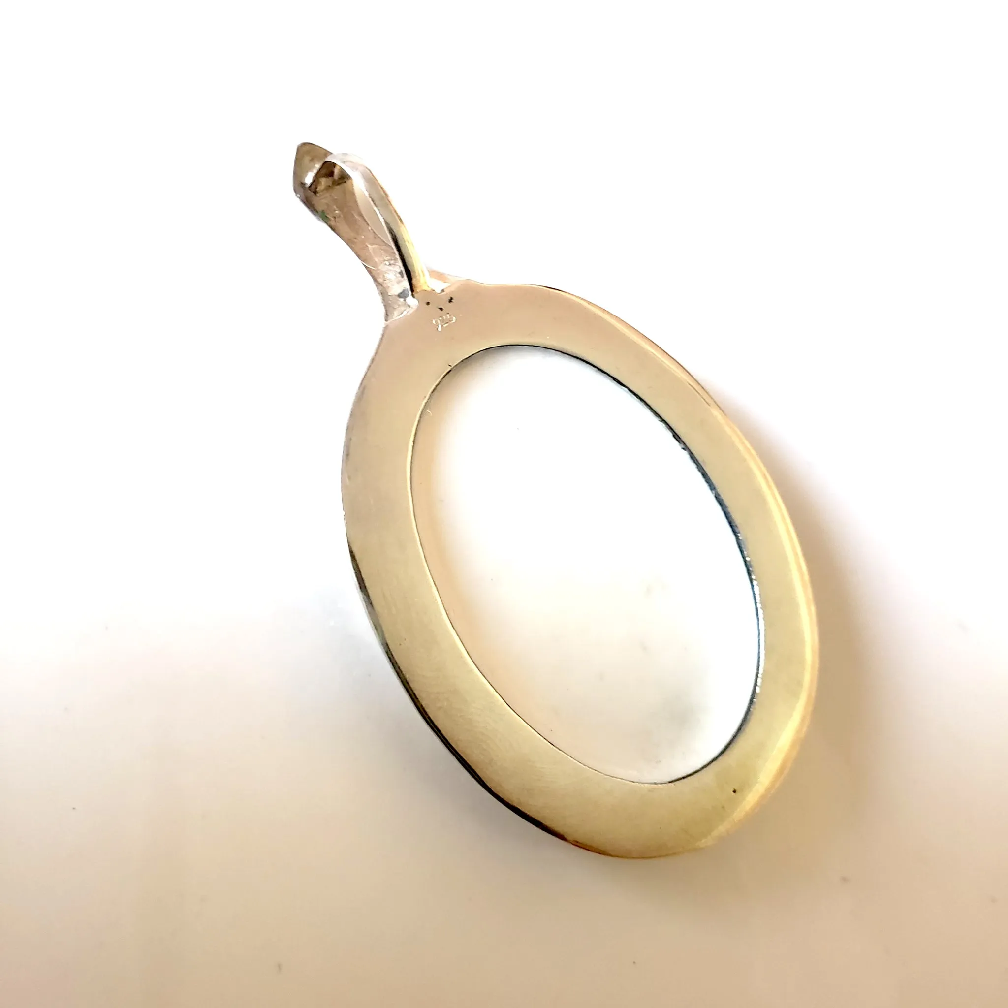Lady in White Hand Painted Pendant