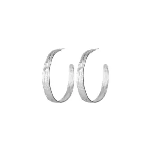 Large Makiki Silver Hoops