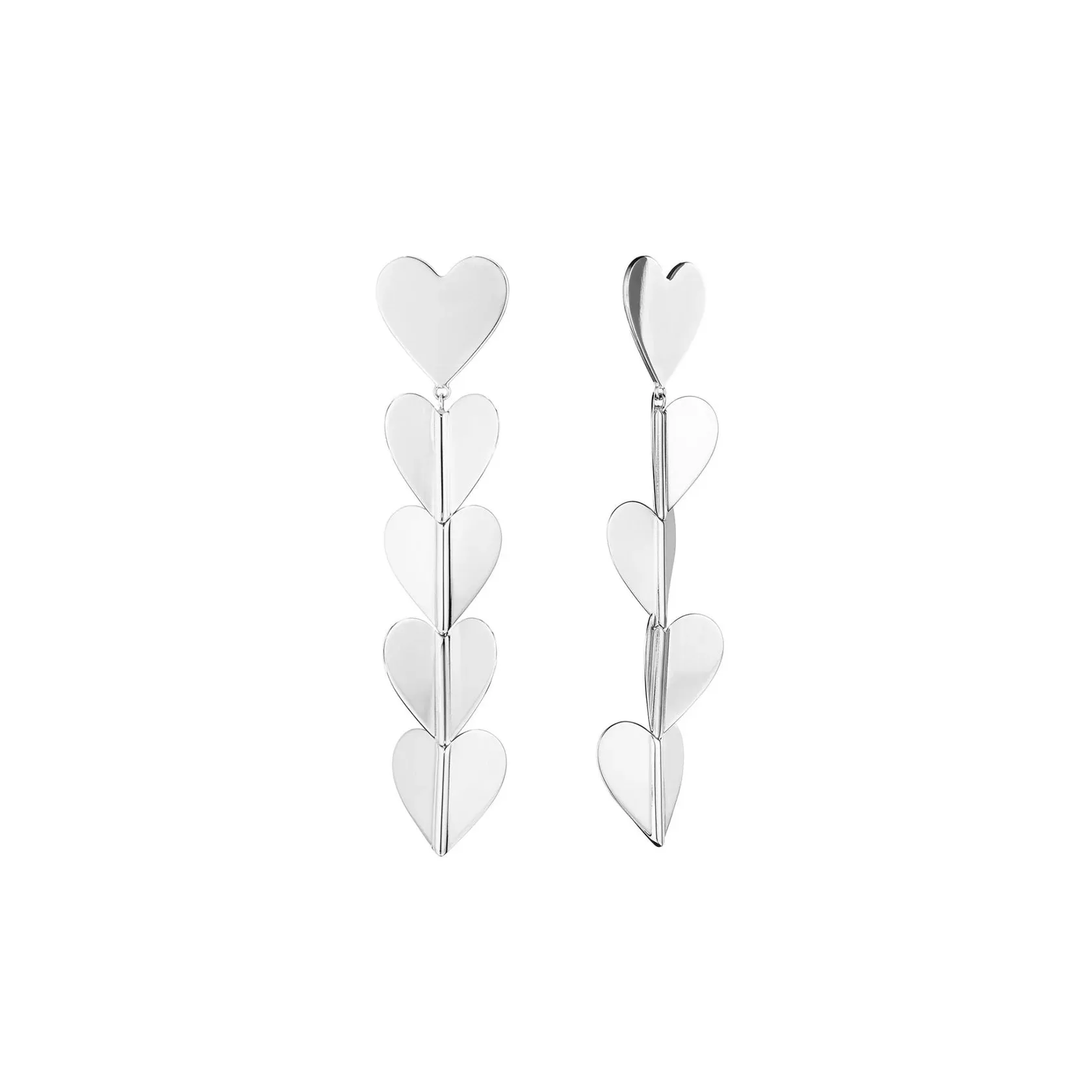 Large Wings Of Love Hearts Drop Earrings