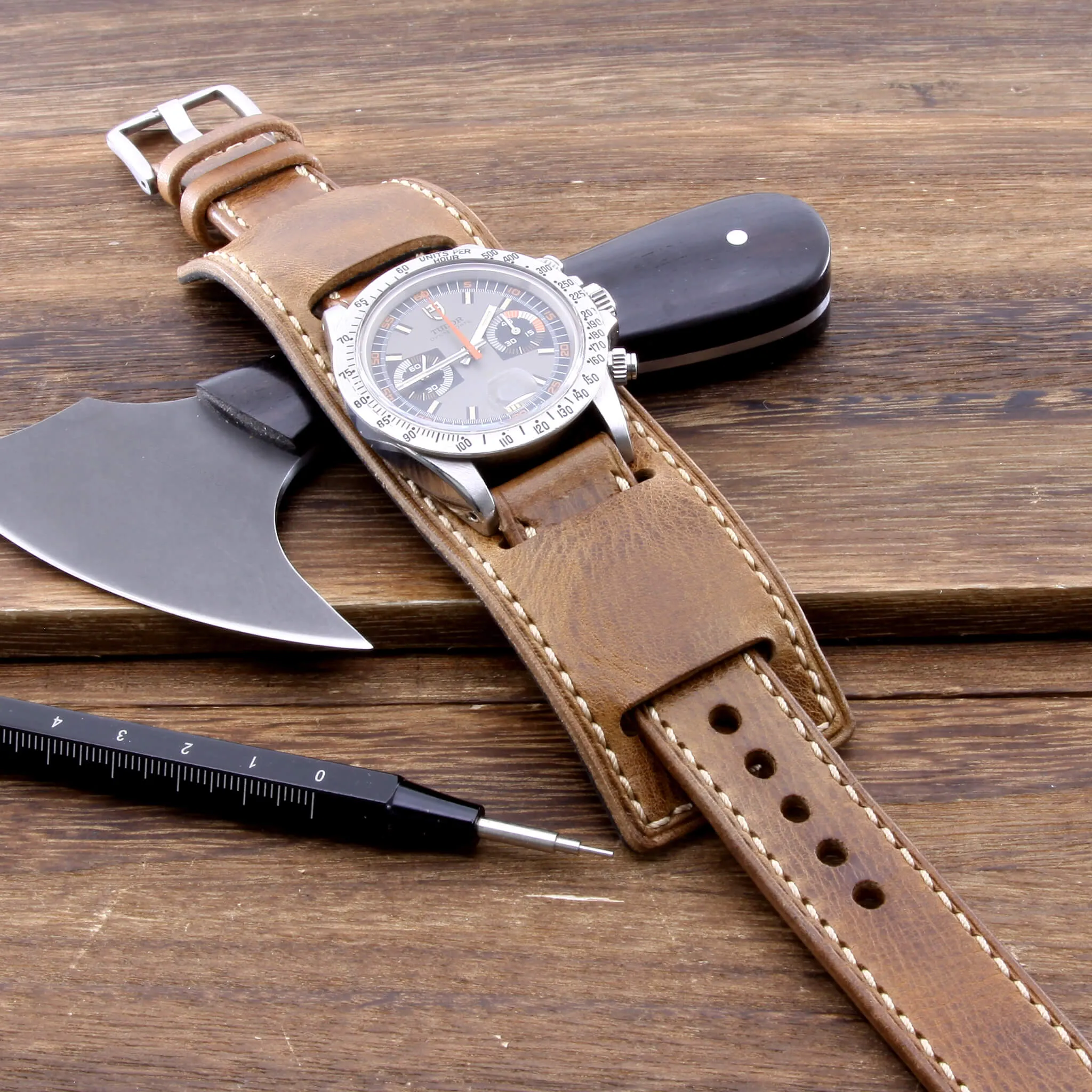 Leather Bund Pad, Newman Style Military 102