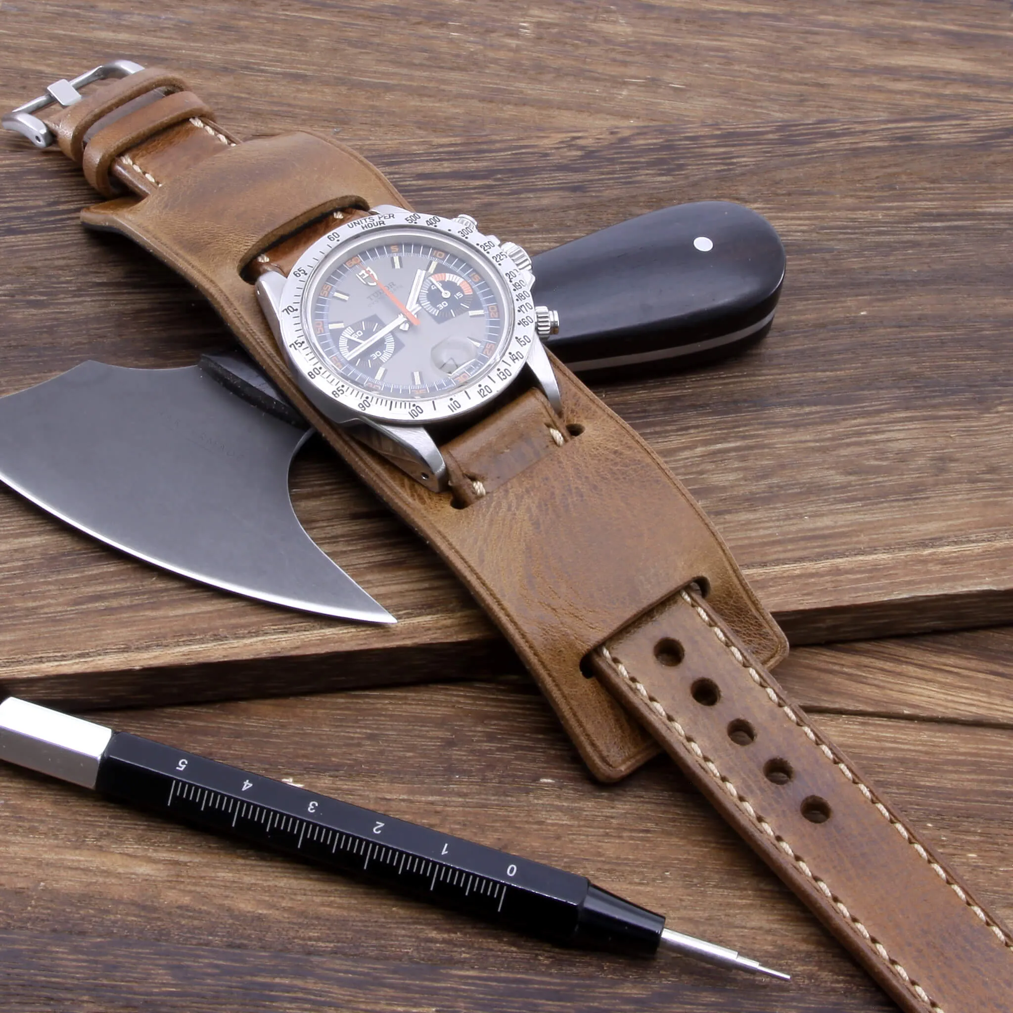 Leather Bund Pad, Newman Style Military 102