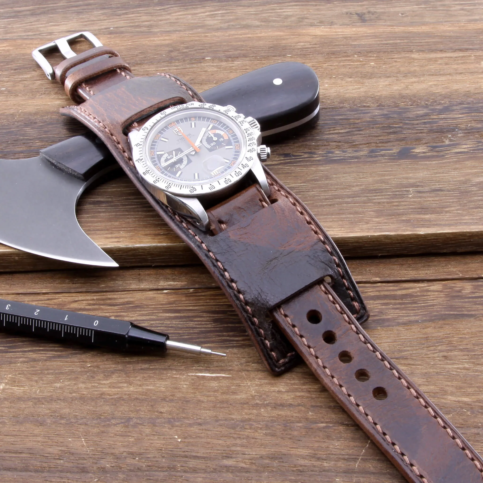 Leather Bund Pad, Newman Style Military 103