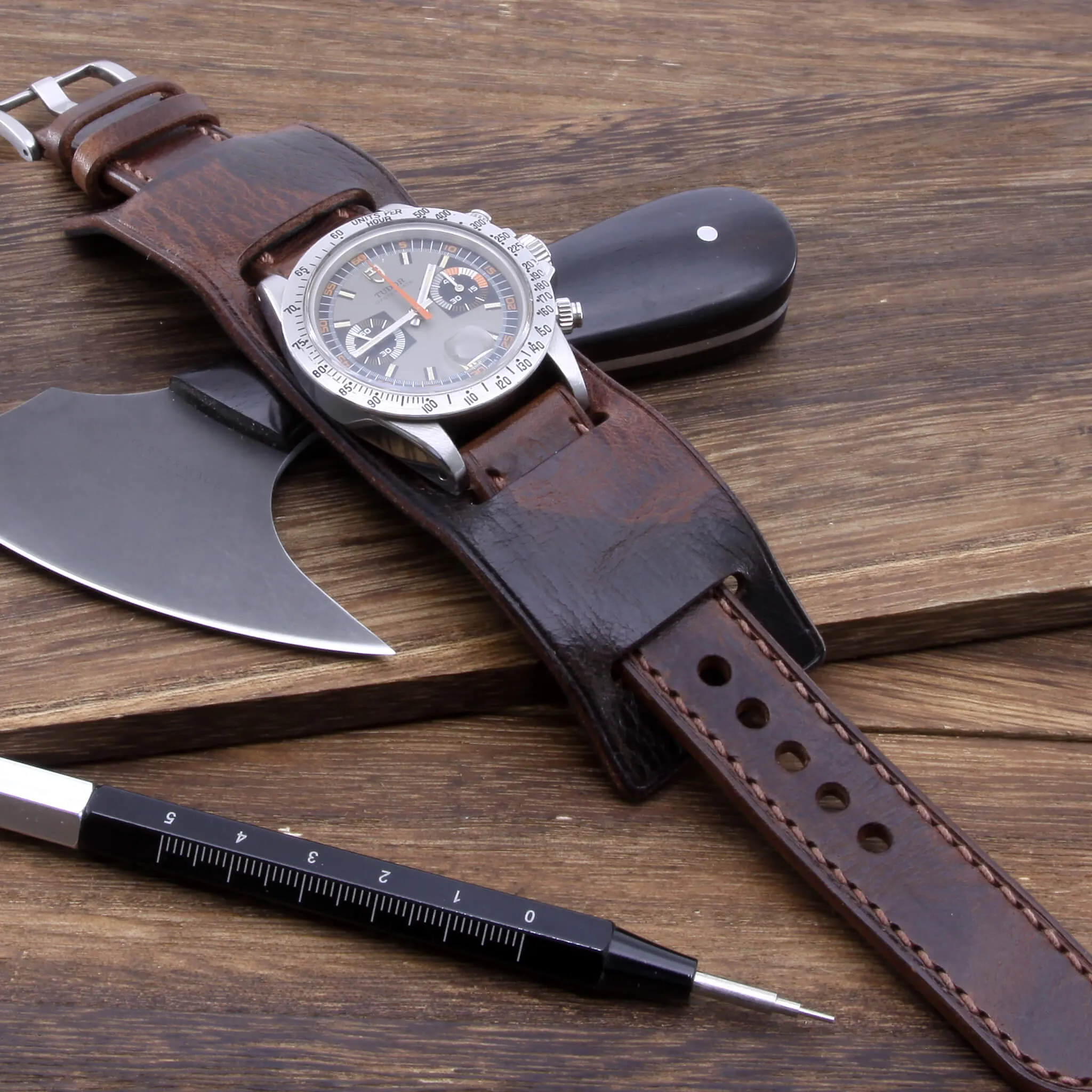Leather Bund Pad, Newman Style Military 103