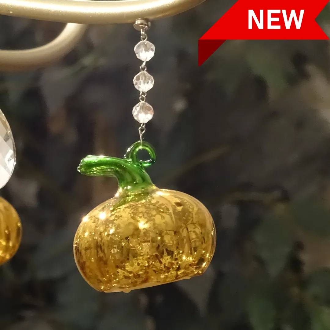 LIGHT UP PUMPKIN (Set/1) OR (Set/3) MAGNETIC HALLOWEEN CHANDELIER ORNAMENT